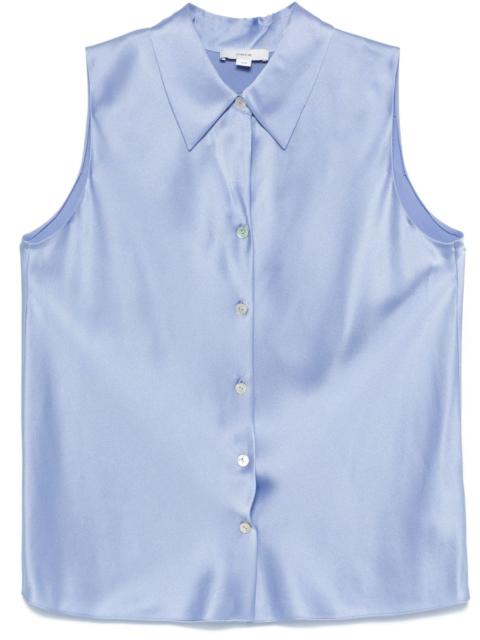 sleeveless silk shirt