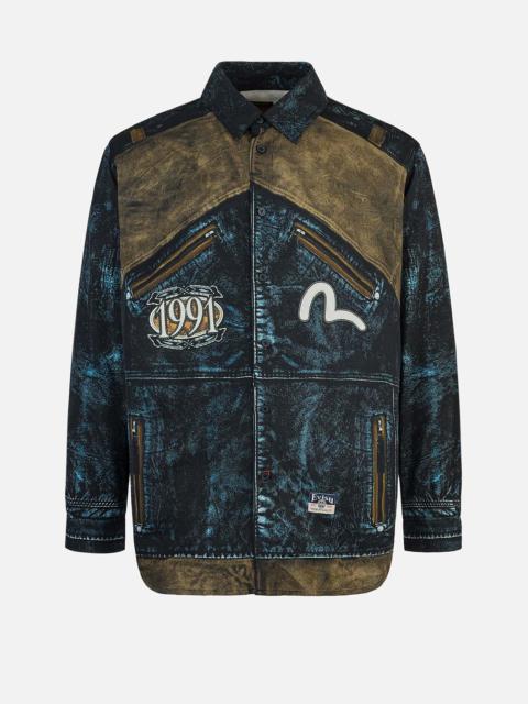 Replicate Biker Print Relax Fit Long-Sleeve Shirt