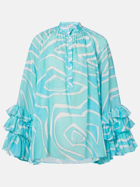 Marmo ruffled cotton blouse