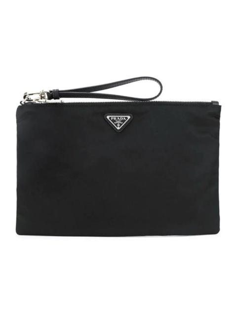 Prada Nylon Clutch Bag Small Black