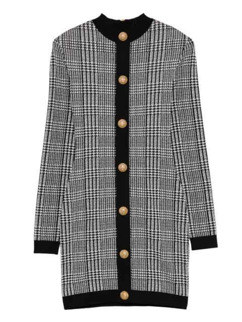 button-embellishment mini dress