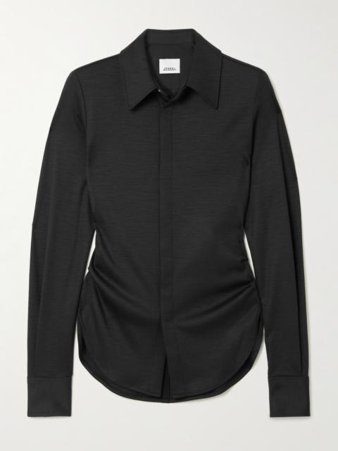 Romea Ruched Wool-jersey Shirt
