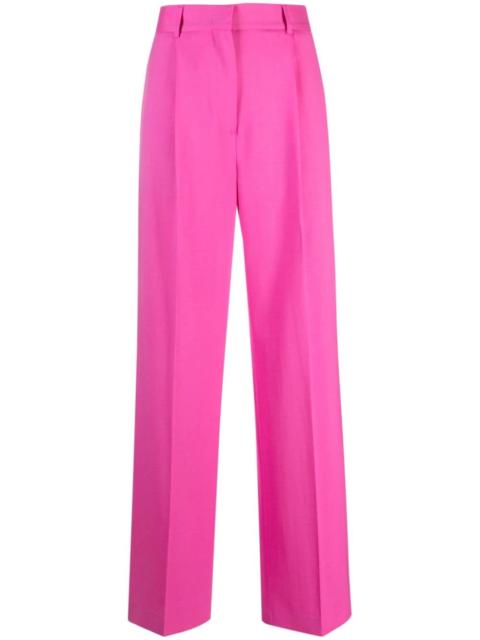 pleated straight-leg trousers