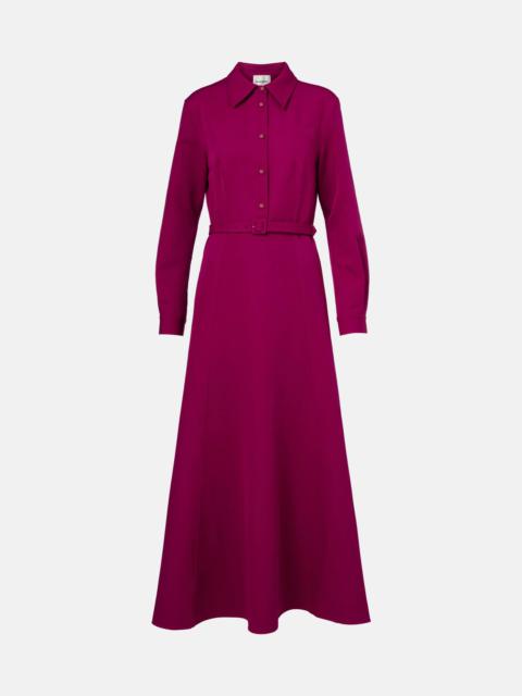 Belted crêpe shirt dress