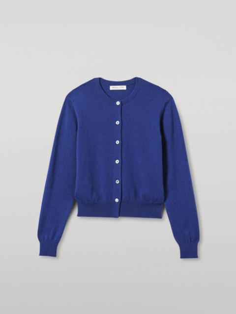 Iris Blue Classic Cashmere Cardigan