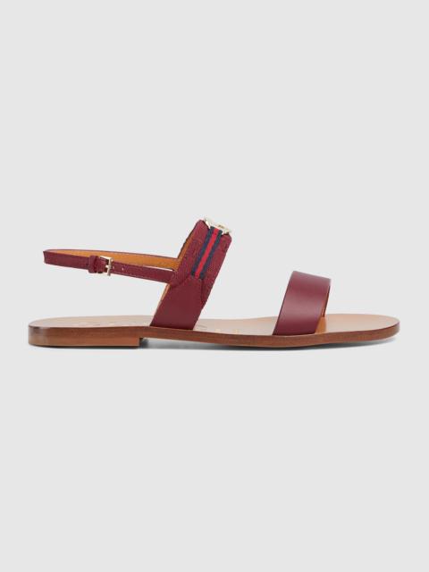 Women's sandal with Interlocking G and Web