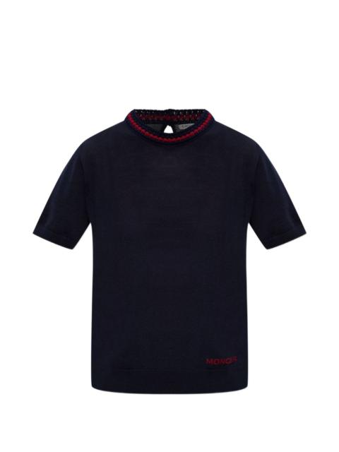shorty-sleeve knitted T-shirt