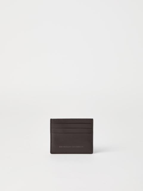 Grained calfskin card case