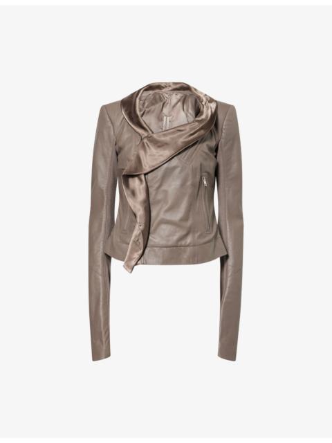 Scarf Leather Biker Jacket