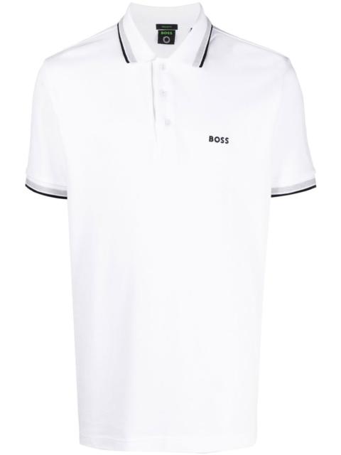embroidered logo polo shirt