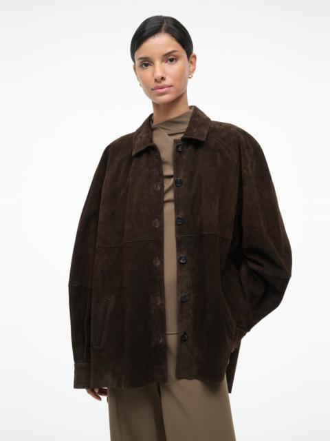 STAUD JOSETTE SUEDE SHIRT ESPRESSO