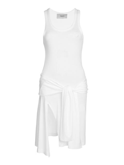 Knotted Jersey Dress white