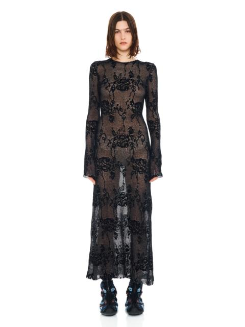 BLACK KNIT LACE YURI DRESS