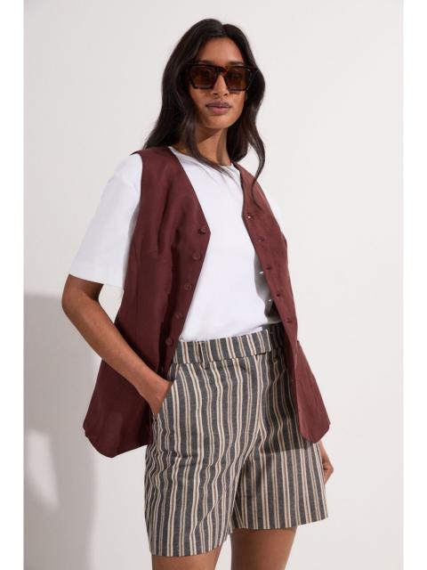 Linen Sparkle Stripe Tailored City Short