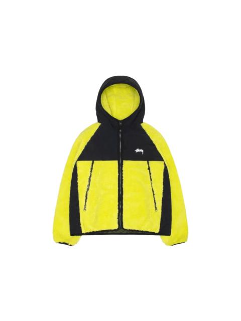 Stussy Sherpa Paneled Hooded Jacket Lime