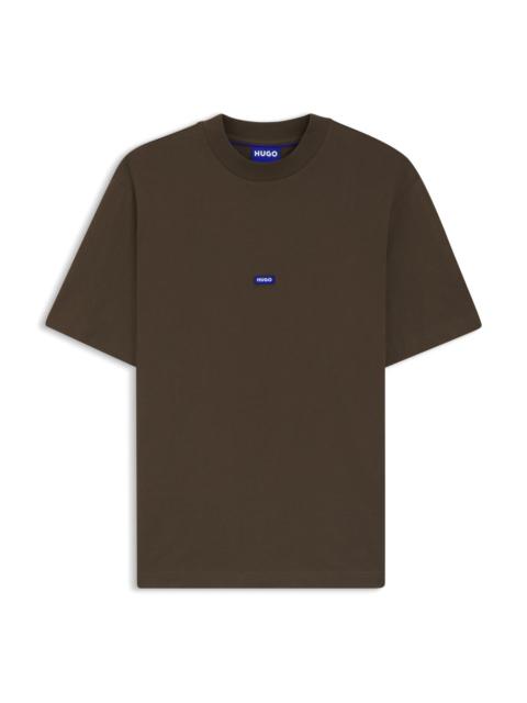 COTTON-JERSEY T-SHIRT WITH BLUE LOGO PATCH