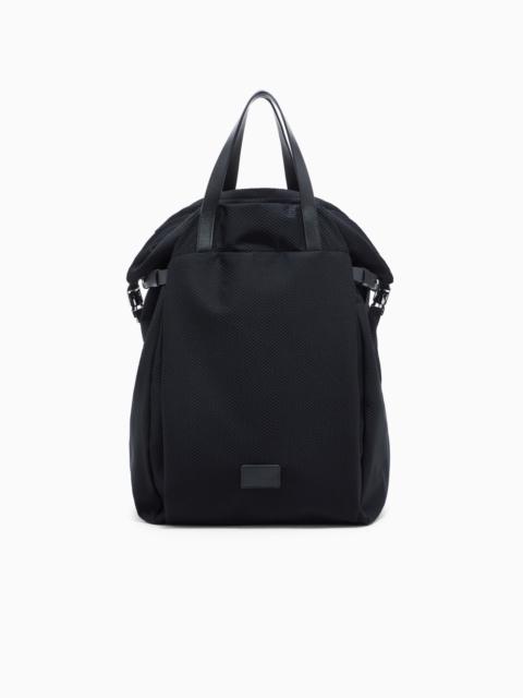 MESH AND LEATHER BACKPACK