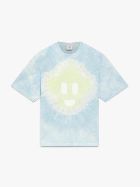 Blue Tie Dye Oversized CC Smile Short Sleeve T-Shirt | Casablanca Paris