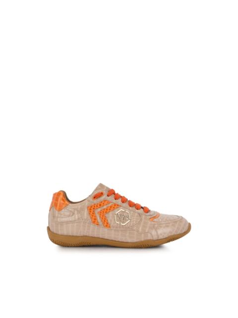Cocco embossed leather trainers