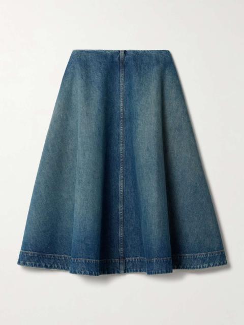 Renta denim midi skirt
