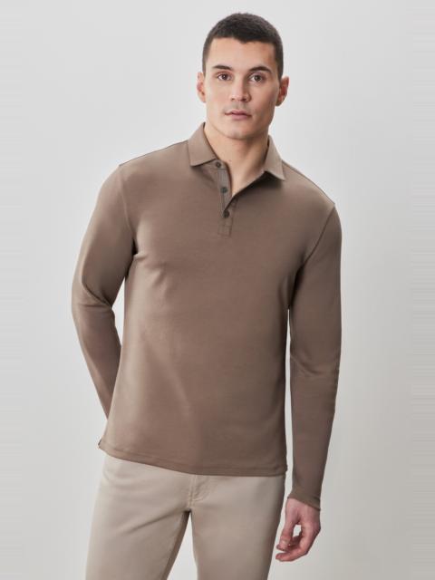 The Barakett Long Sleeve Herringbone Polo