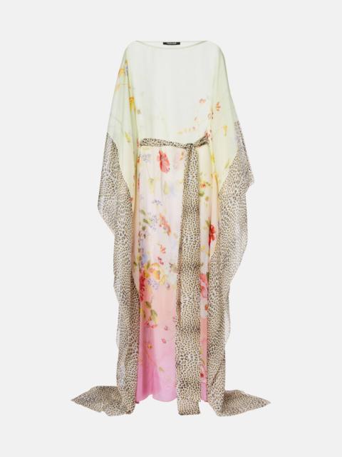 Printed silk kaftan