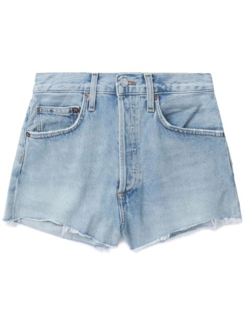 Parker raw-cut denim shorts
