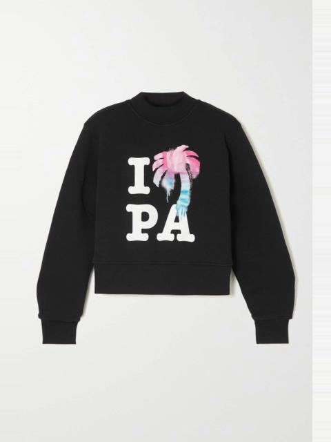 I Love PA cropped printed cotton-jersey sweatshirt