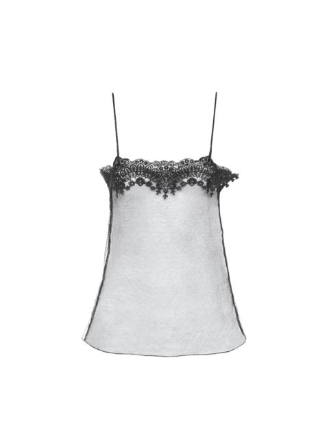 FITTED TANK TOP IN EMBROIDERED LACE