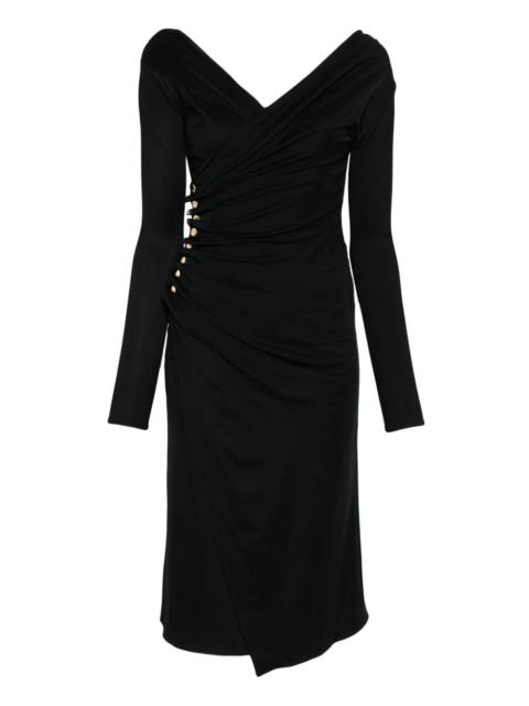 side-button draped dress