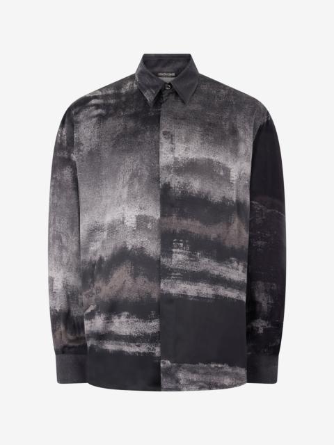 Used-Effect Gradient Silk Shirt