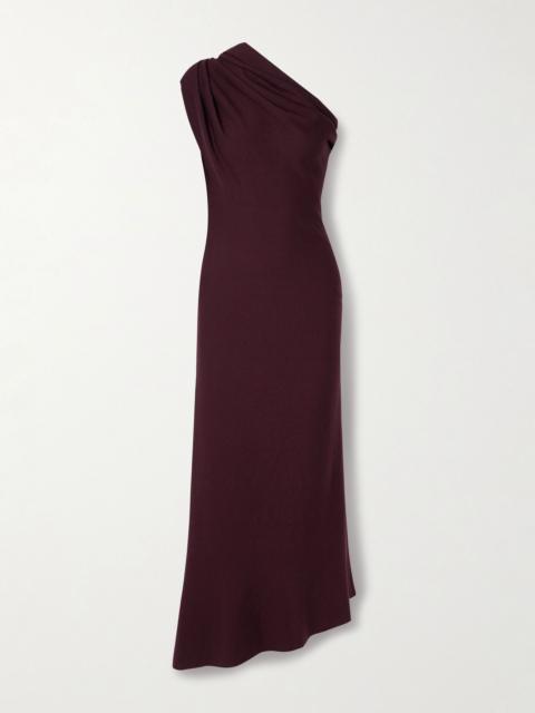 Coast one-shoulder wool-blend maxi dress Burgundy