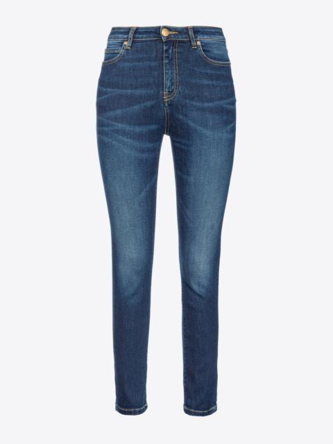 SKINNY STRETCH DENIM JEANS WITH EMBROIDERY ON THE BACK