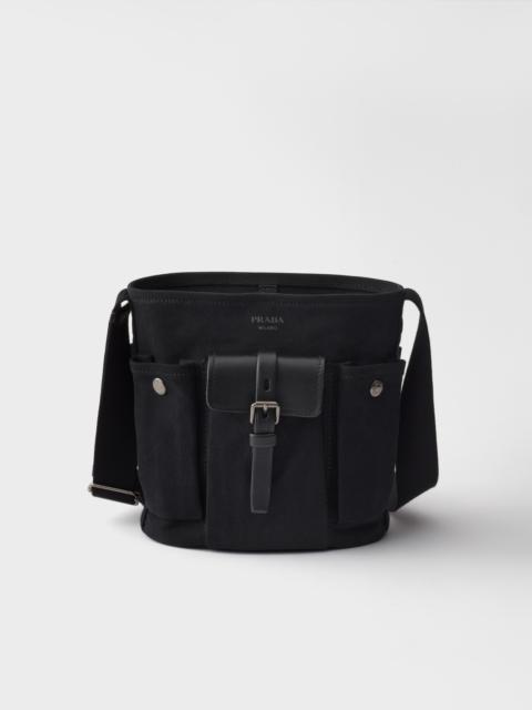 Prada Route mini canvas and leather bucket bag