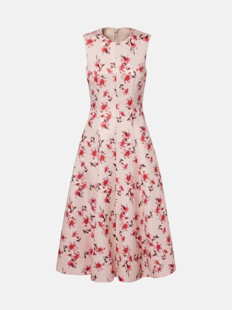 Mara floral faille taffeta midi dress