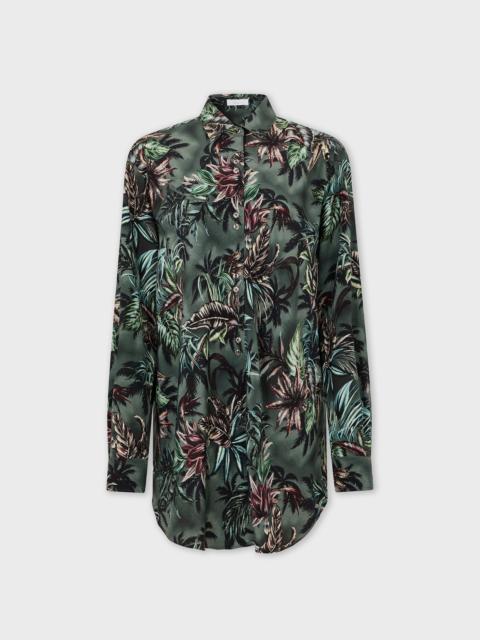 OVERSIZED SHIRT IN FLORAL-PRINTED SILK CREPE