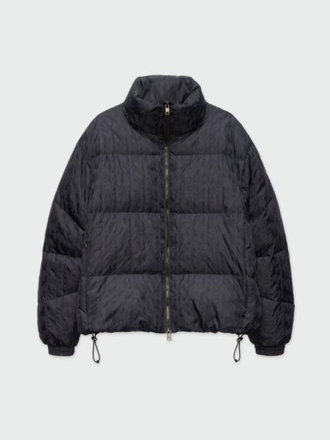 "TheMwave" black jacquard nylon down jacket