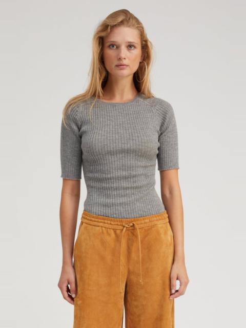 THUNDER CASHMERE MID SLEEVE CREWNECK