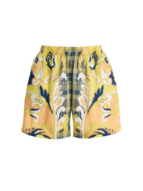 Exclusive Riviera Printed Silk-Twill Shorts print