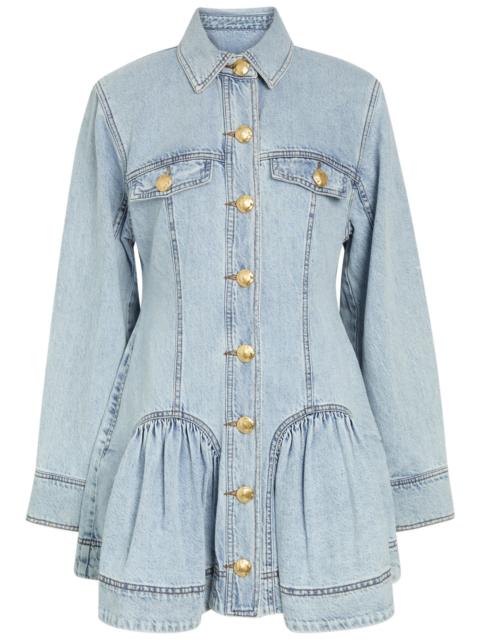 Aje Noa Gathered Denim Mini Dress