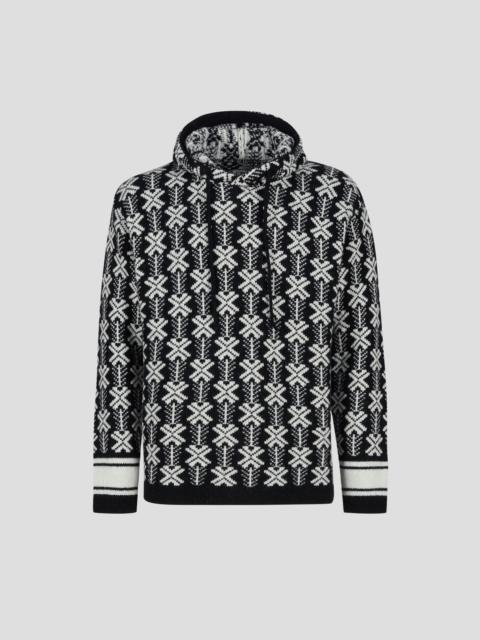 C.P. Company Wool Jacquard Logo Hooded Knit | REVERSIBLE