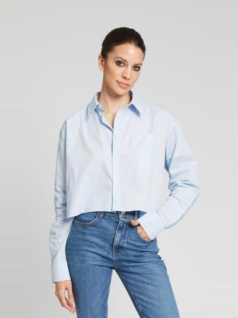 BABY BLUE CROPPED BUTTON DOWN