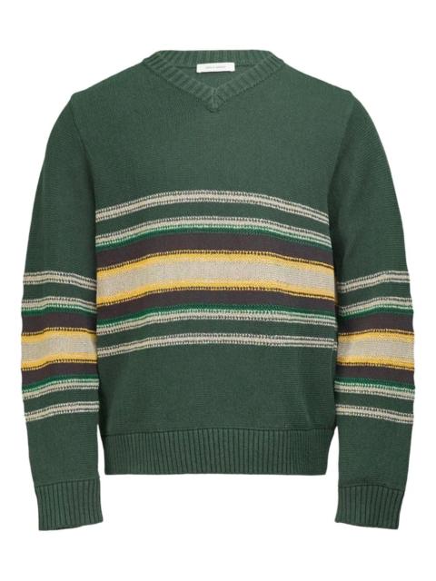 striped v-neck sweater