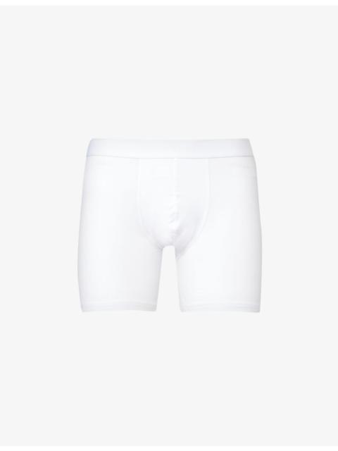 Elasticated-waistband stretch-cotton trunks
