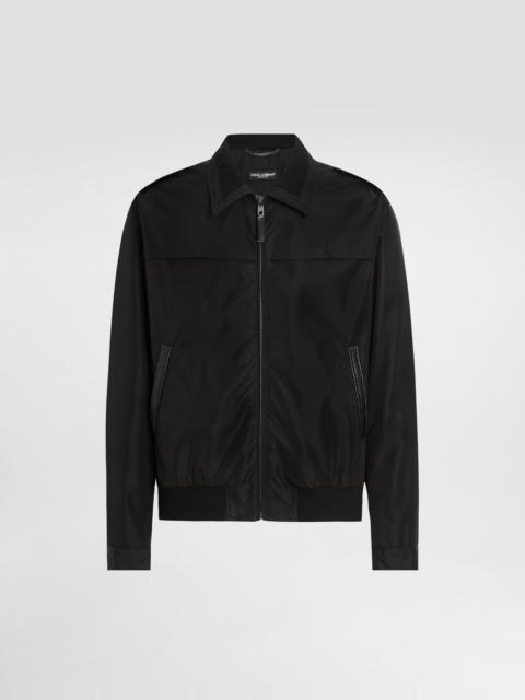 Canvas bomber jacket with tag