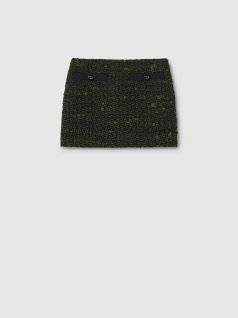 Wool bouclé skirt