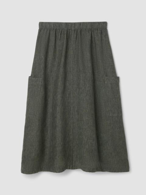 Washed Organic Linen Délavé Cargo Skirt