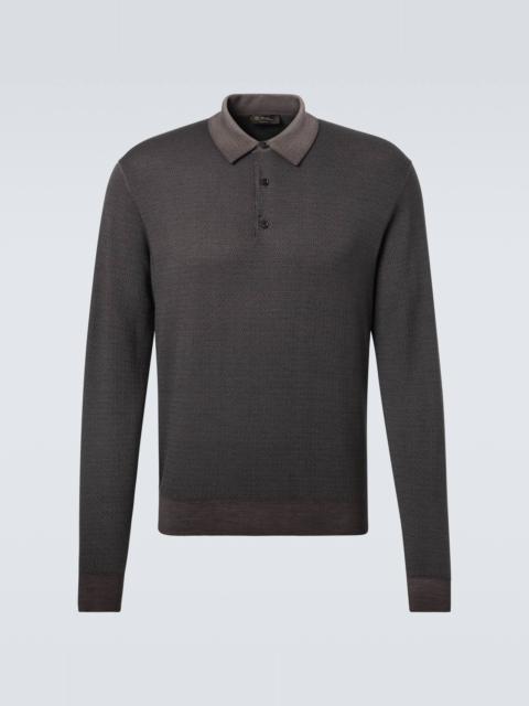 Wool and silk polo shirt