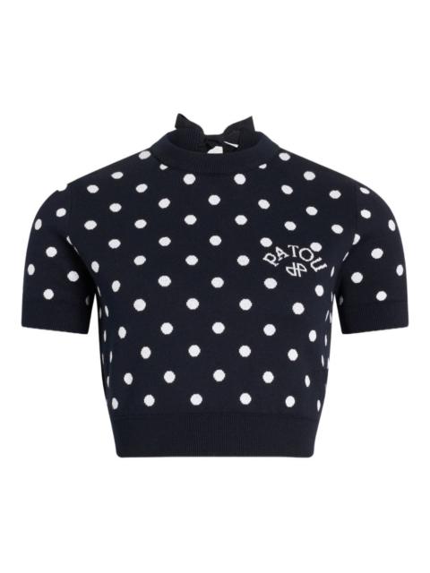 polka-dot knitted T-shirt