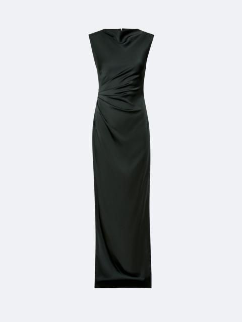 Lightweight Satin Ruched Gown With Slit